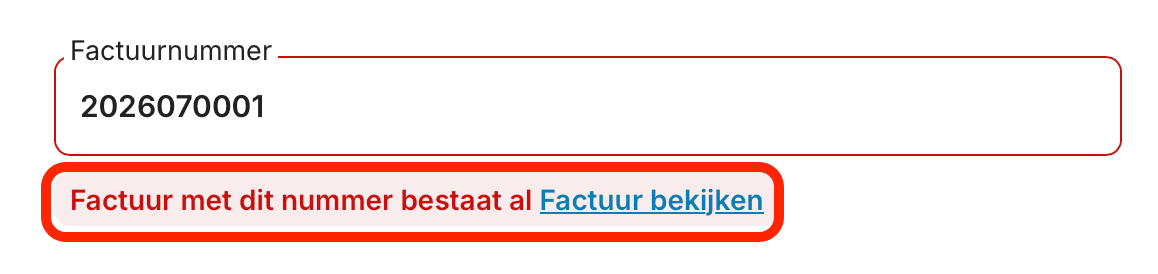 het formulier een waarschuwing voor duplicaten preview
