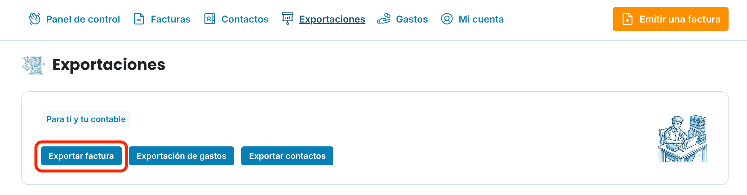 exportación masiva desde Exportaciones preview