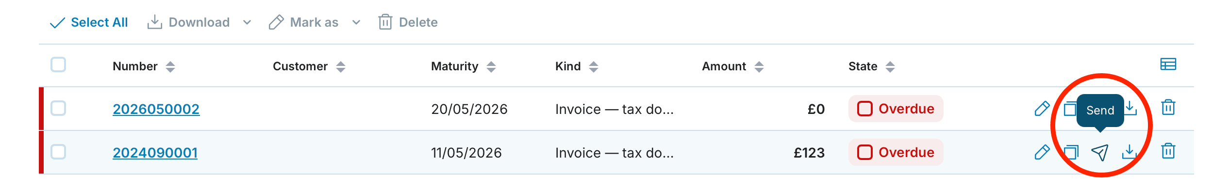 send reminder overdue invoice preview
